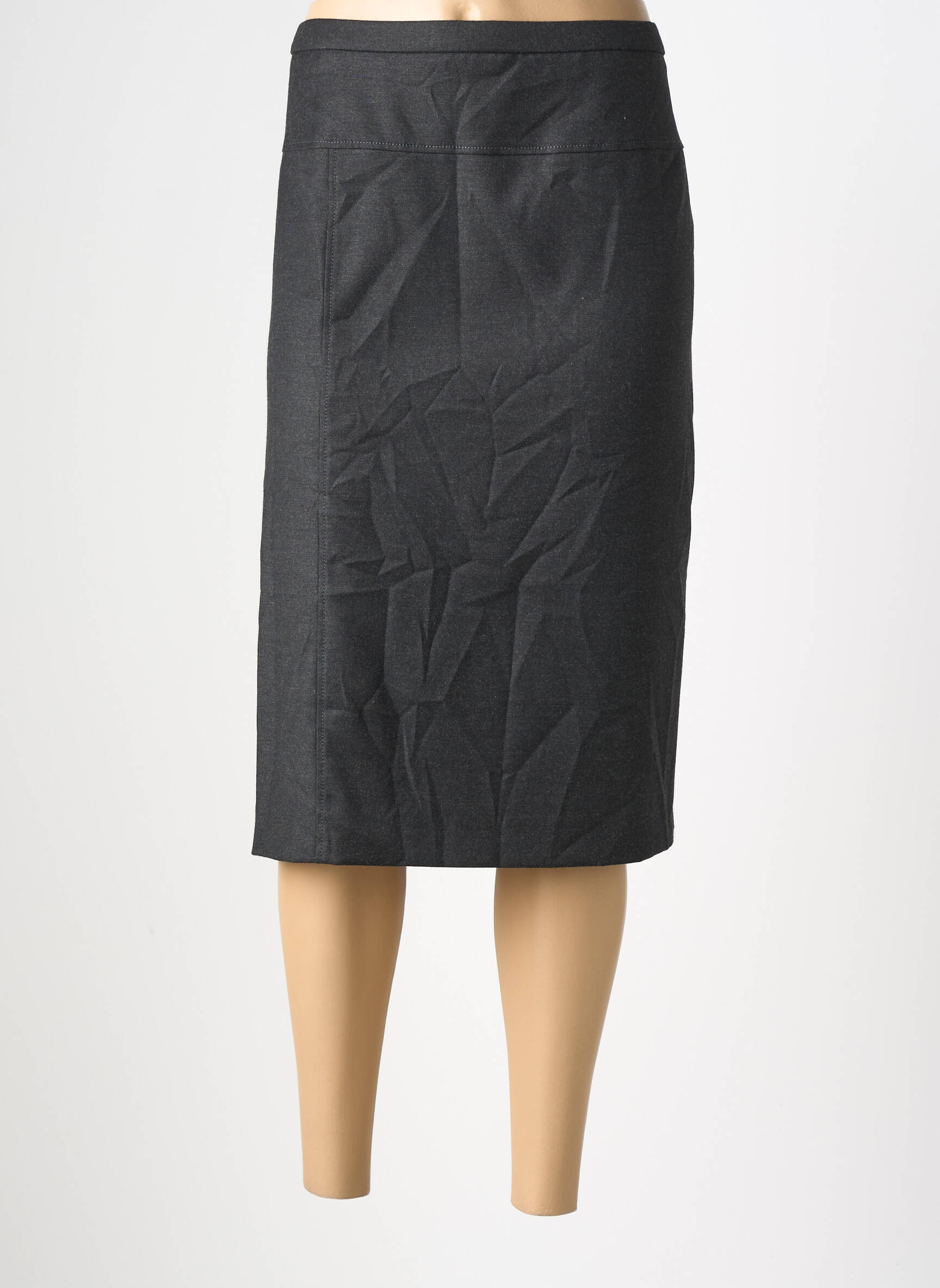 Jupe mi-longue coupe droite gris PAUPORTÉ femme