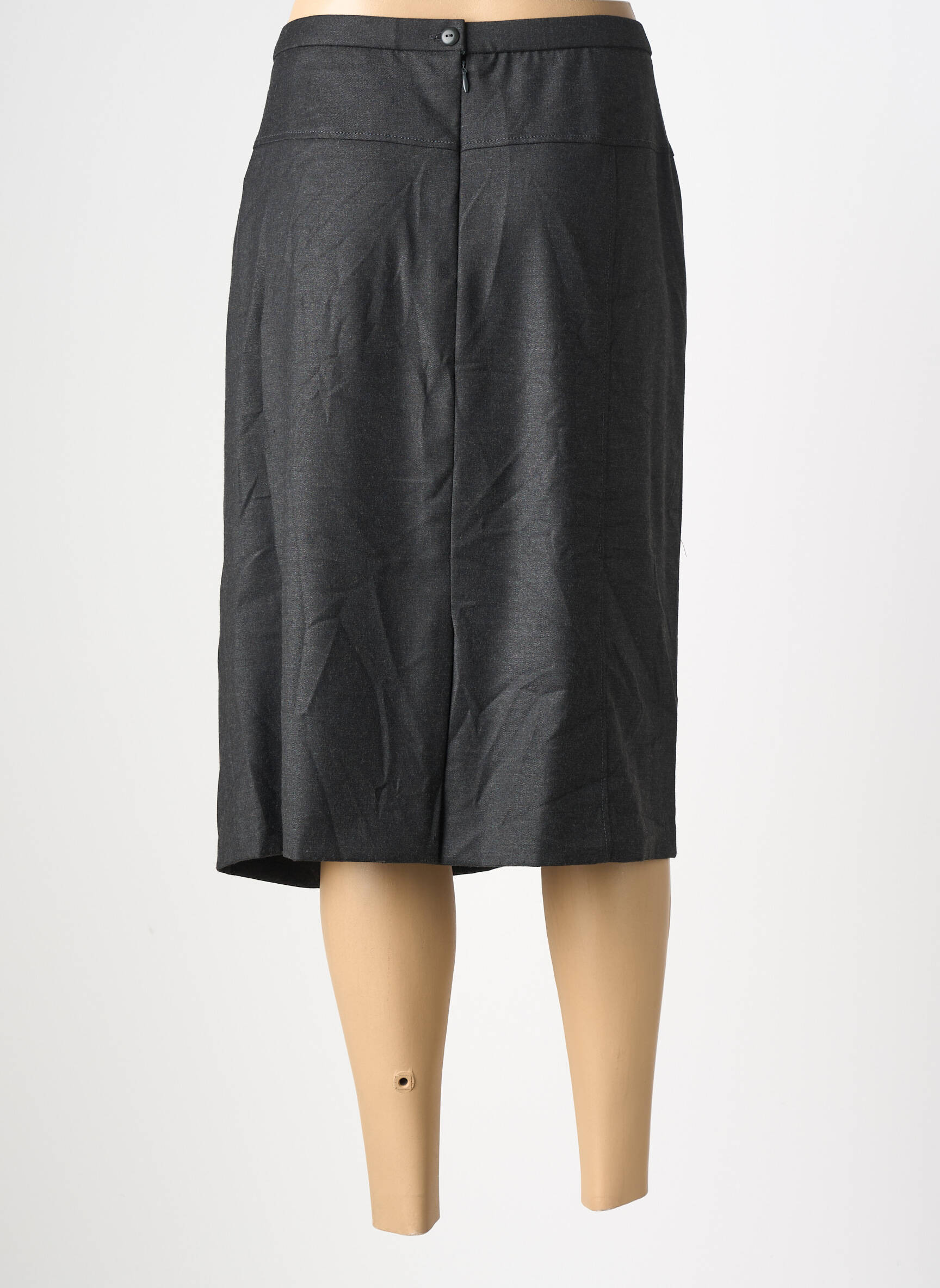 Jupe mi-longue coupe droite gris PAUPORTÉ femme