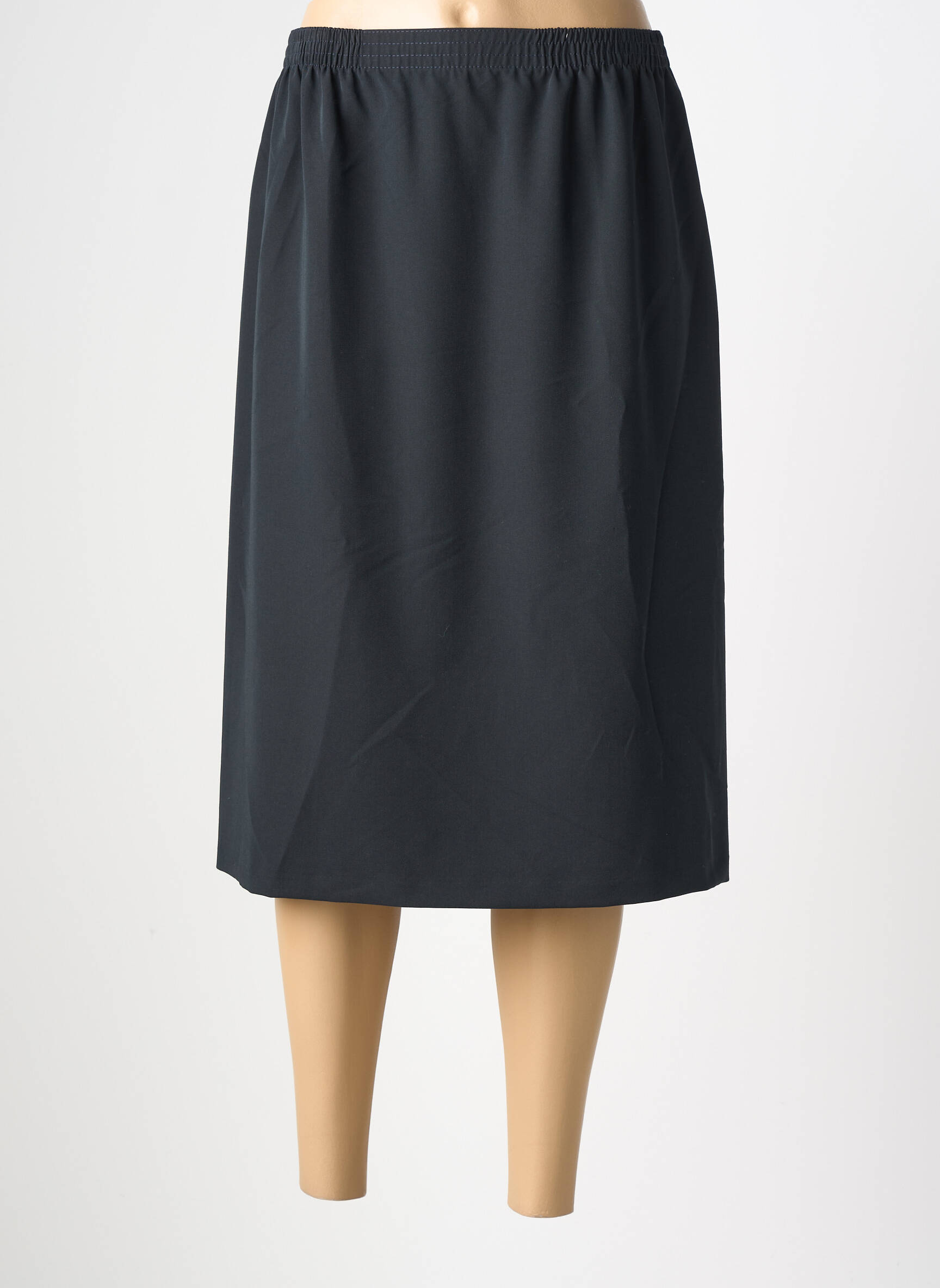 Jupe mi-longue coupe droite noir GRIFFON femme