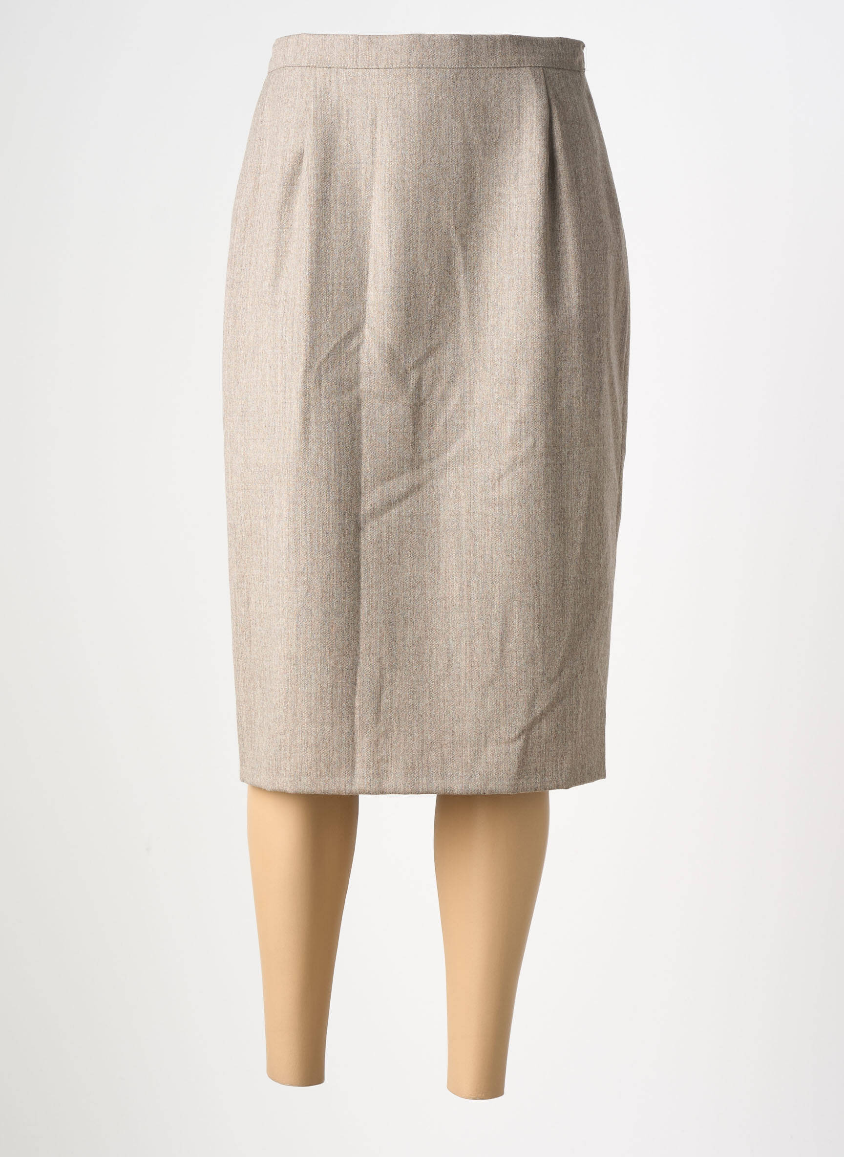 Jupe mi-longue taille à pinces beige CLAUDIA GIL femme
