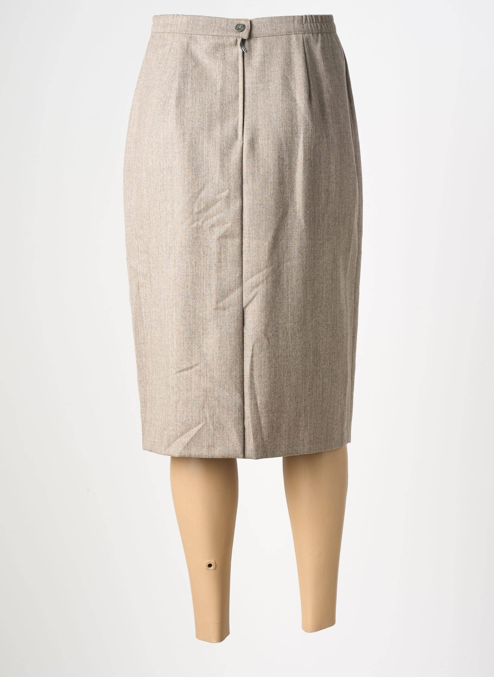 Jupe mi-longue taille à pinces beige CLAUDIA GIL femme