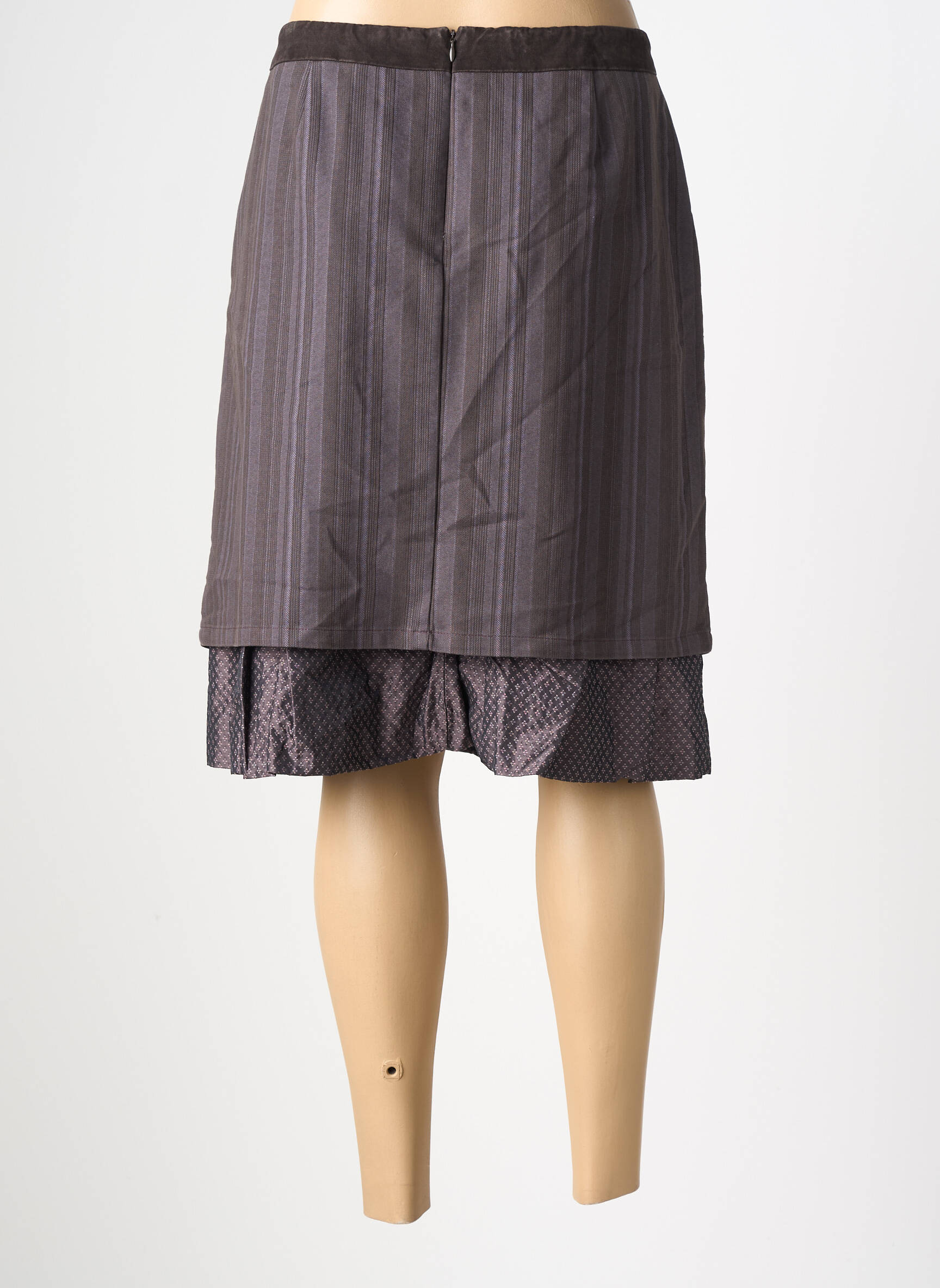 Jupe mi-longue coupe droite violet PAUSE CAFE femme