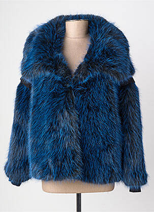 Manteau court coupe droite sans capuche bleu OAKWOOD femme