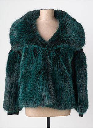 Manteau court coupe droite sans capuche vert OAKWOOD femme