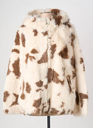 Manteau court coupe droite a capuche blanc ADORE femme