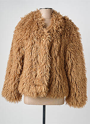 Manteau court coupe droite sans capuche beige OAKWOOD femme