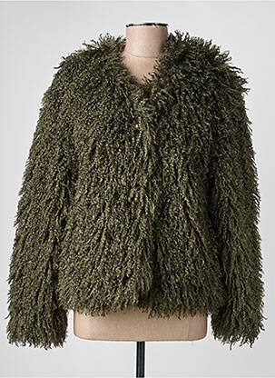Manteau court coupe droite sans capuche vert OAKWOOD femme