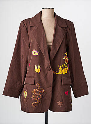 Blazer coupe cintrée marron NINETTE femme