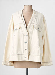 Veste casual coupe droite beige PURPLE QUEEN femme