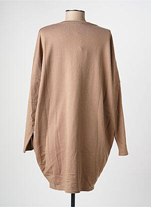Pull tunique manches longues manches longues marron MAT. femme