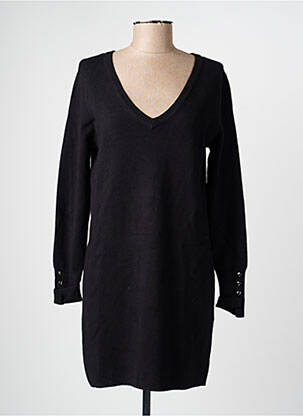 Robe pull coupe droite manches longues noir YEST femme