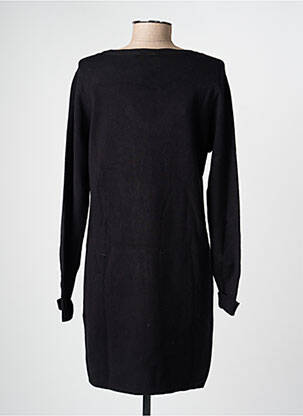 Robe pull coupe droite manches longues noir YEST femme