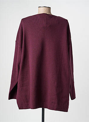 Pull col v manches longues violet MAT. femme