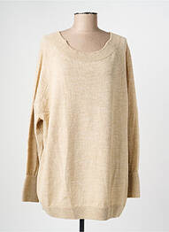 Pull col rond manches longues beige MAT. femme
