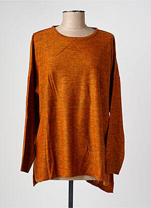 Pull coupe droite manches longues orange AGATHE & LOUISE femme