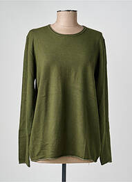 Pull coupe droite manches longues vert MARINELLO femme