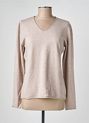 Pull coupe cintrée manches longues beige MARINELLO femme