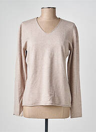 Pull coupe cintrée manches longues beige MARINELLO femme
