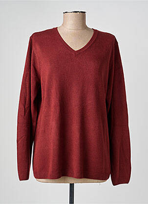 Pull coupe droite manches longues marron CASHMERE FEELING femme