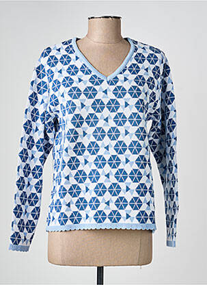 Pull coupe droite manches longues bleu AGATHE & LOUISE femme