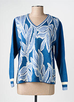 Pull coupe cintrée manches longues bleu AGATHE & LOUISE femme