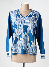 Pull coupe cintrée manches longues bleu AGATHE & LOUISE femme