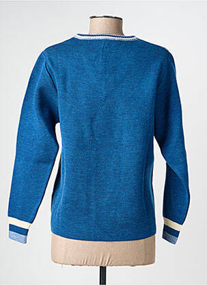 Pull coupe cintrée manches longues bleu AGATHE & LOUISE femme