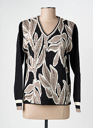 Pull coupe cintrée manches longues noir AGATHE & LOUISE femme