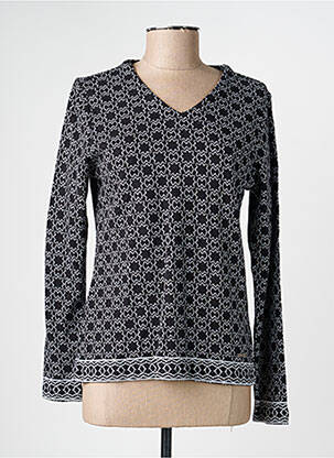 Pull coupe cintrée manches longues noir AGATHE & LOUISE femme