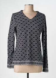Pull coupe cintrée manches longues noir AGATHE & LOUISE femme