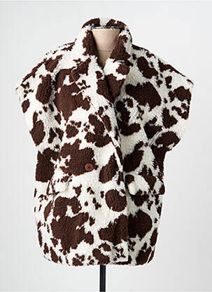 Manteau court coupe droite sans capuche marron THE CORNER femme