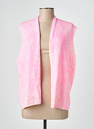 Gilet manches courtes maille fine rose ADORE femme