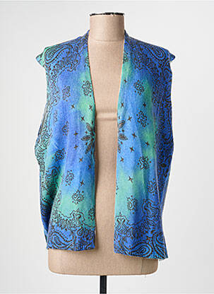 Gilet manches courtes coupe droite bleu ADORE femme