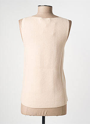 Débardeur col rond sans manche beige IMPREVU femme