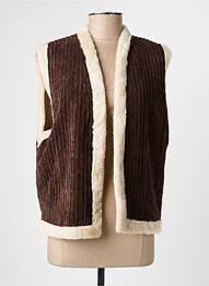 Gilet manches courtes manches courtes marron EMA BLUE'S femme