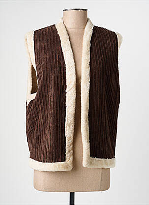 Gilet manches courtes manches courtes marron EMA BLUE'S femme