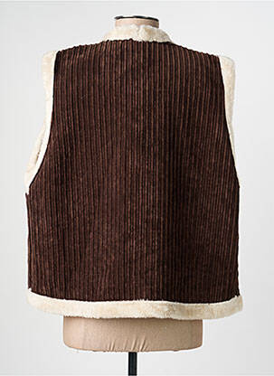Gilet manches courtes manches courtes marron EMA BLUE'S femme