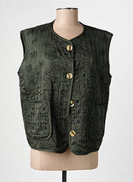 Gilet sans manche fermeture boutonnée sur le devant vert NINETTE femme