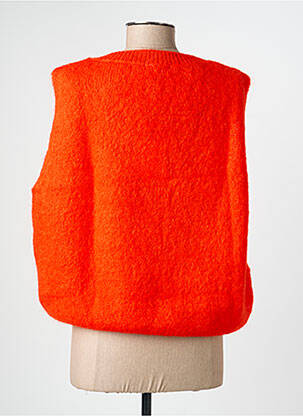 Pull coupe droite manches courtes orange CHANCE femme