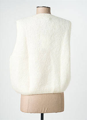 Pull coupe droite manches courtes blanc CHANCE femme