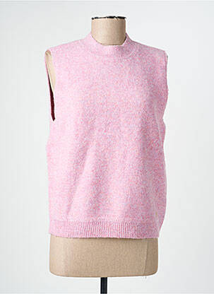 Pull coupe droite sans manche rose LA PETITE ETOILE femme
