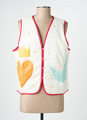 Gilet sans manche coupe cintrée beige MOMENT femme