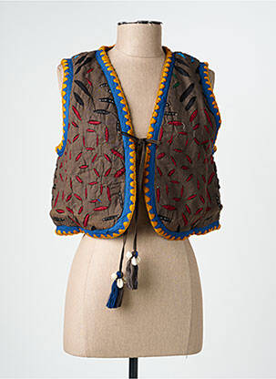 Gilet sans manche coupe droite bleu MOMENT femme