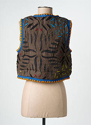 Gilet sans manche coupe droite bleu MOMENT femme