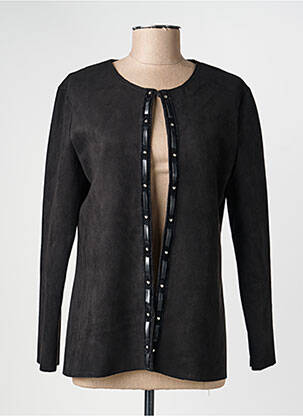 Veste casual col rond noir 100 % FEMININ PARIS femme