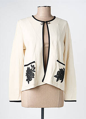 Gilet manches longues fermeture boutonnée sur le devant beige ALEXANDER & JACOB femme