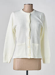 Gilet manches longues coupe cintrée blanc OMC femme
