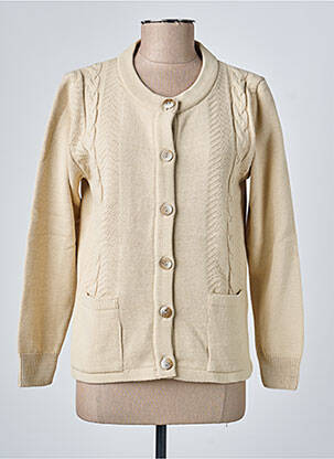 Gilet manches longues fermeture boutonnée sur le devant beige OMC femme