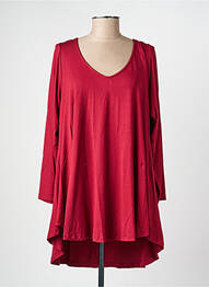 Tunique manches longues col v rouge MAT FASHION femme