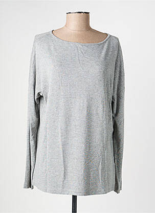 Top col rond manches longues gris YEST femme